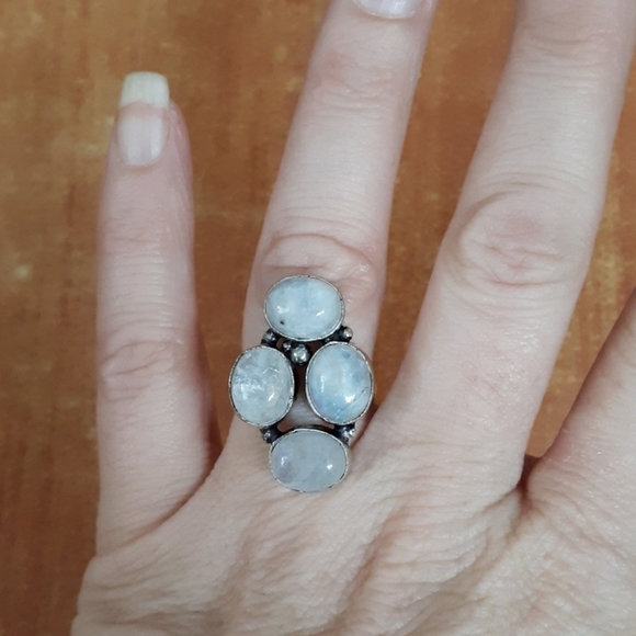 New Rainbow Moonstone 925 Silver Ring. - Picture 8 of 8
